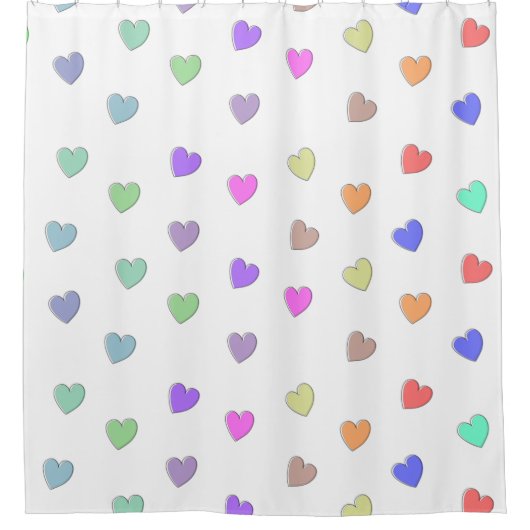 Rideaux De Douche Motif en forme de coeur Pastel (Devant)