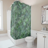 Rideaux De Douche motif en granit de quartz vert Abstrait (En situation)