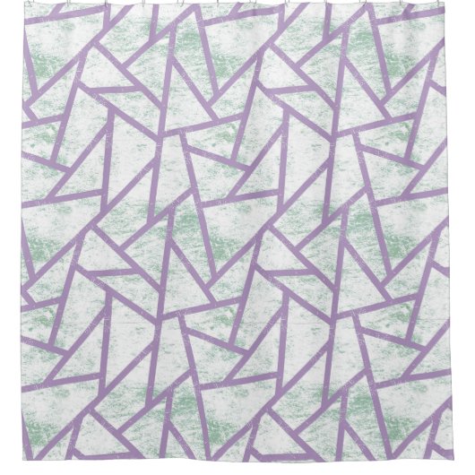 Rideaux De Douche Motif en mosaïque vert clair et lavande (Devant)
