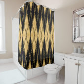 Rideaux De Douche Motif en or et en noir (En situation)