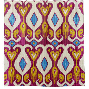 Rideaux De Douche Motif en tissu ikat traditionnel
