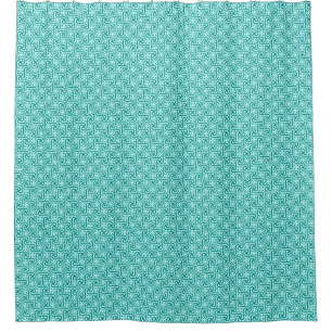 Rideaux De Douche Motif en tuiles égyptiennes, turquoise et aqua