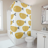 Rideaux De Douche Motif enfantin, Poissons Drôle. (En situation)