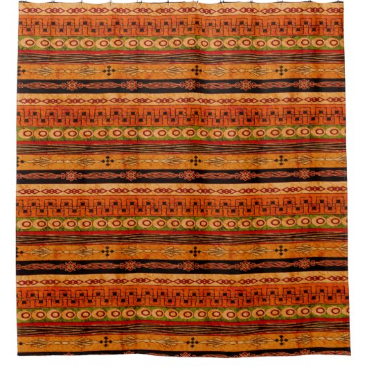 Rideaux De Douche Motif ethnique africain rayé. (Devant)