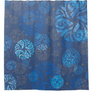 Rideaux De Douche Motif ethnique bleu marine