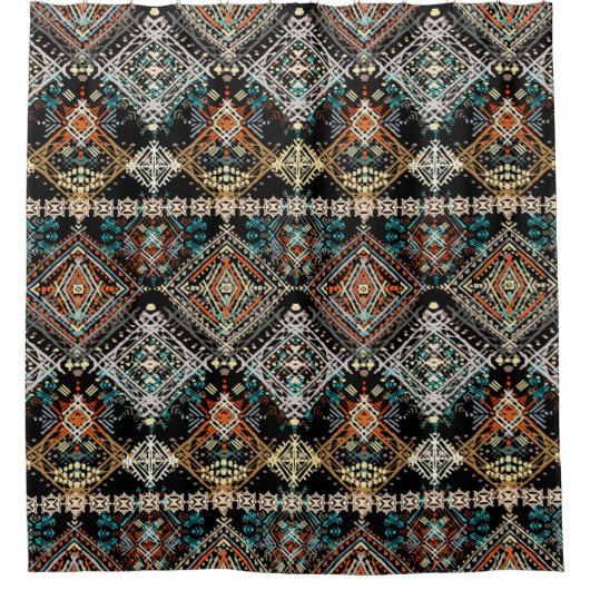 Rideaux De Douche Motif ethnique sans couture. L'ornement ethnique.  (Devant)