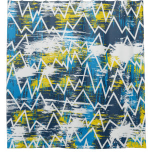 Rideaux De Douche Motif ethnique sans couture. Motif de Zigzag. Scri