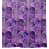 Rideaux De Douche Motif Exotique Violet Paisley Boho Damask (Devant)