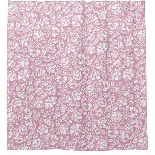 Rideaux De Douche motif feuille.14b Floral Lpink BG