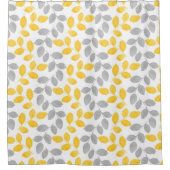 Rideaux De Douche Motif Feuille d'aquarelle jaune et gris (Devant)