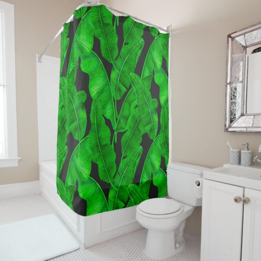 Rideaux De Douche Motif feuille de banane (En situation)