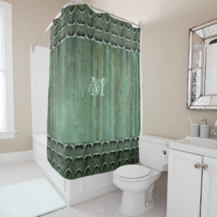 Rideaux De Douche Motif feuille de bronze verdigris