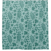 Rideaux De Douche Motif Feuille déchiré Mid sur Lt Turquoise (Devant)