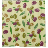 Rideaux De Douche Motif Feuille d'olive et d'olive rustique (Devant)