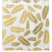 Rideaux De Douche Motif Feuille Faux Gold Palm (Devant)