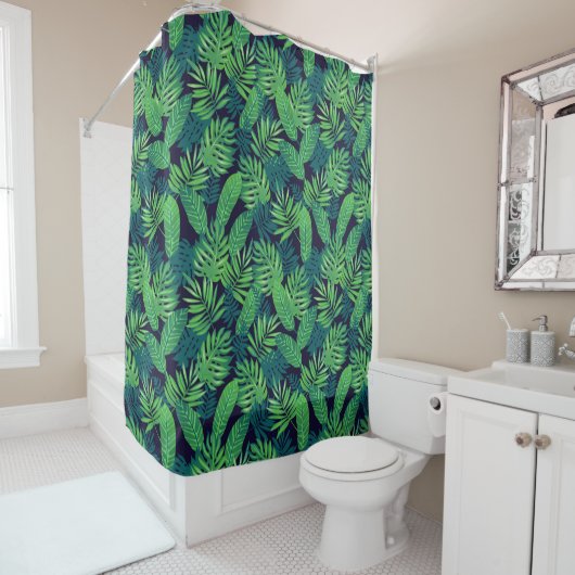Rideaux De Douche Motif Feuille tropical (En situation)