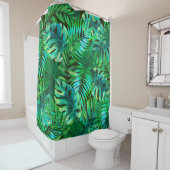 Rideaux De Douche Motif feuille tropical (En situation)