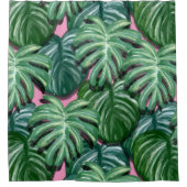 Rideaux De Douche Motif Feuille tropical - Liège vert (Devant)