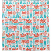 Rideaux De Douche Motif finlandais d'art populaire de Fox et (Devant)