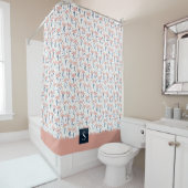 Rideaux De Douche Motif Flamingo rose mou Monogramme (En situation)