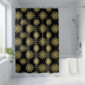 Rideaux De Douche Motif Fleur Or