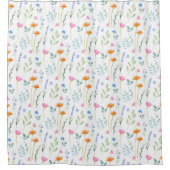Rideaux De Douche Motif Fleur sauvage d'aquarelle mixte (Devant)