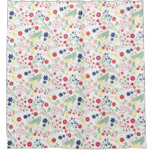 Rideaux De Douche Motif Fleur sauvage simple blanc (Devant)