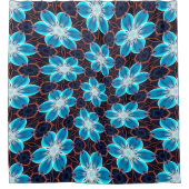 Rideaux De Douche Motif Fleurs bleues Abstraites (Devant)
