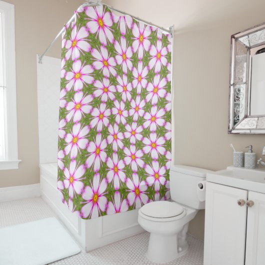 Rideaux De Douche Motif Fleurs Cosmos (En situation)