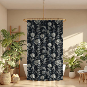 Rideaux De Douche Motif Fleurs Gothiques