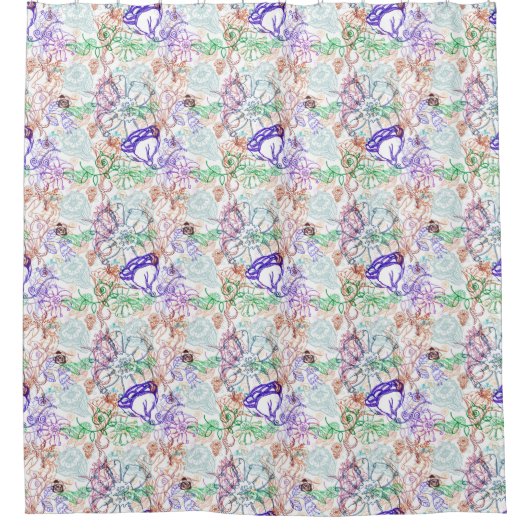 Rideaux De Douche Motif floral 9 (Devant)