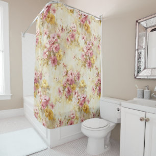Rideaux De Douche Motif floral à l'aquarelle vintage