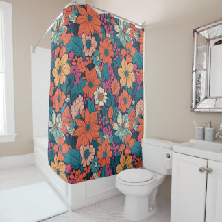 Rideaux De Douche Motif Floral Audacieux Fleur Moderne