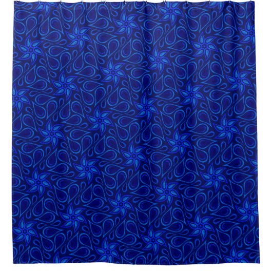 Rideaux De Douche Motif floral bleu marine Paisley (Devant)