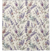 Rideaux De Douche Motif floral botanique bohème lavande Fleur sauvag (Devant)
