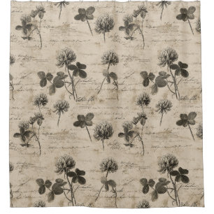 Rideaux De Douche Motif floral botanique vintage (3)