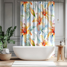 Motif floral de lys à l'aquarelle