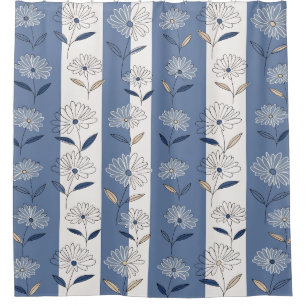 Rideaux De Douche Motif floral de marguerite minimaliste (1)