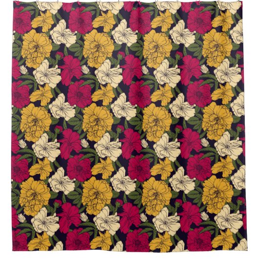 Rideaux De Douche Motif floral élégant (Devant)