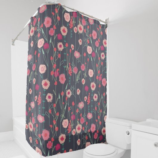 Rideaux De Douche Motif floral foncé