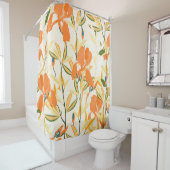 Rideaux De Douche Motif floral incomparable. Arrangement orange iris (En situation)