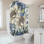 Rideaux De Douche Motif floral incomparable. Hydrangea, Peony, wildf (En situation)