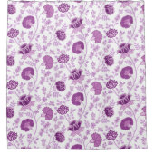 Rideaux De Douche Motif floral jacobéen rose sur blanc (Devant)