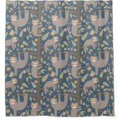 Rideaux De Douche Motif floral mignon de paresse (Devant)