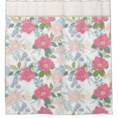 Rideaux De Douche Motif Floral rose Élégant (Devant)