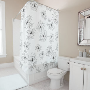Rideaux De Douche Motif floral sans couture minimaliste en ligne art