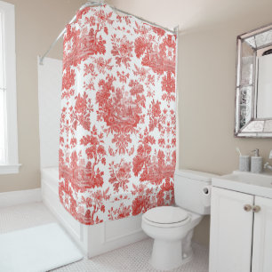 Rideaux De Douche Motif floral toile de Jouy français rustique vinta