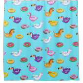 Rideaux De Douche Motif flottant de la piscine d'été (Devant)