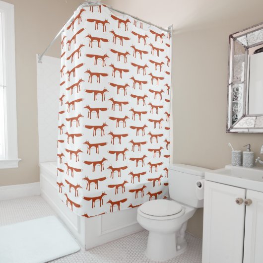 Rideaux De Douche Motif Fox (En situation)
