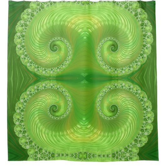 Rideaux De Douche Motif fractal vert moderne (Devant)